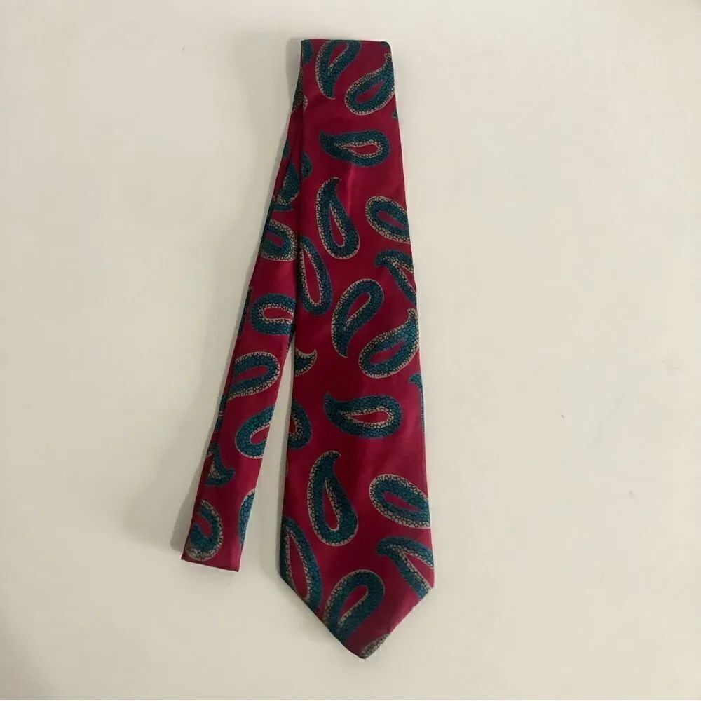 Vintage GIVENCHY Monsieur Silk Burgundy Paisley Necktie